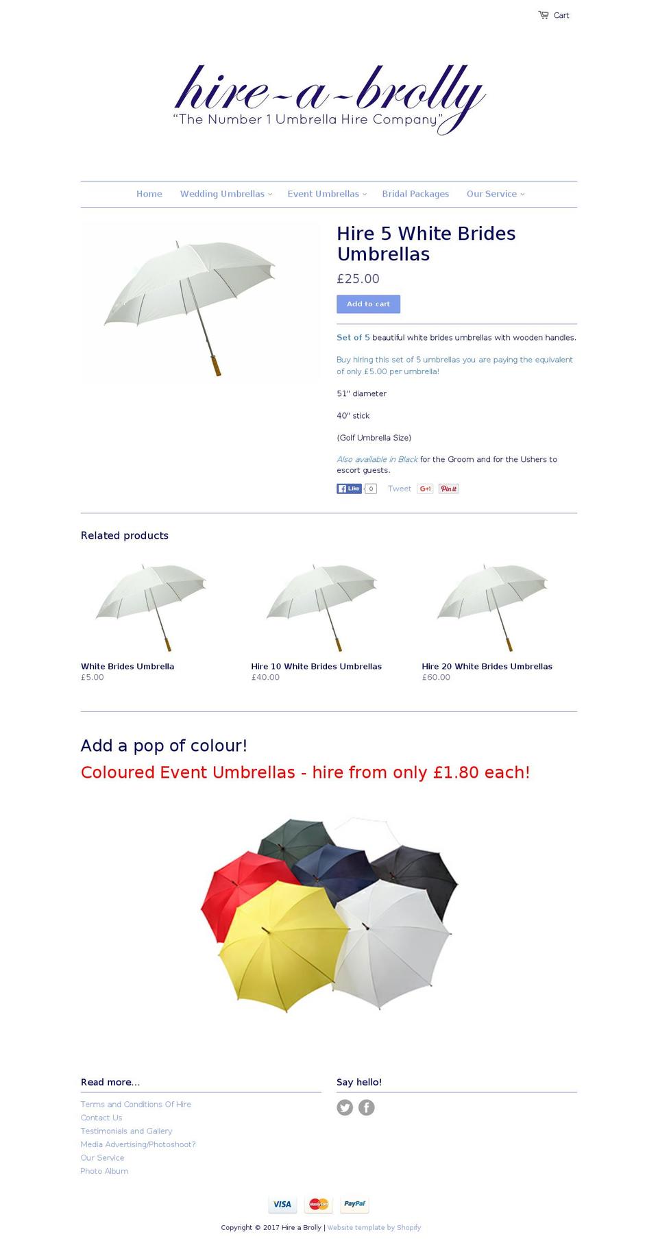 hireabrolly.com shopify website screenshot