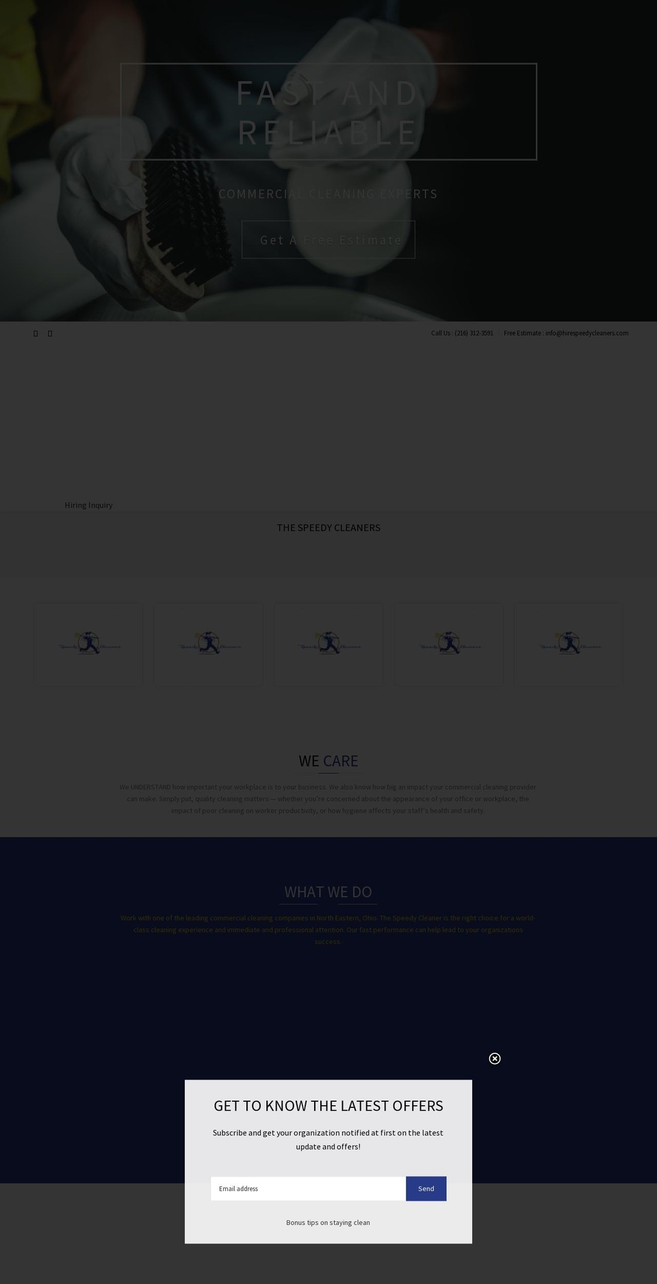 hirespeedycleaners.com shopify website screenshot