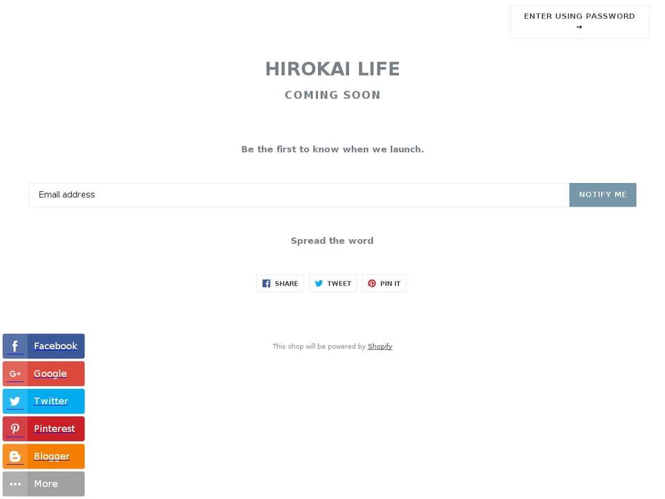 hirokailife.com — Shopify storefront screenshot