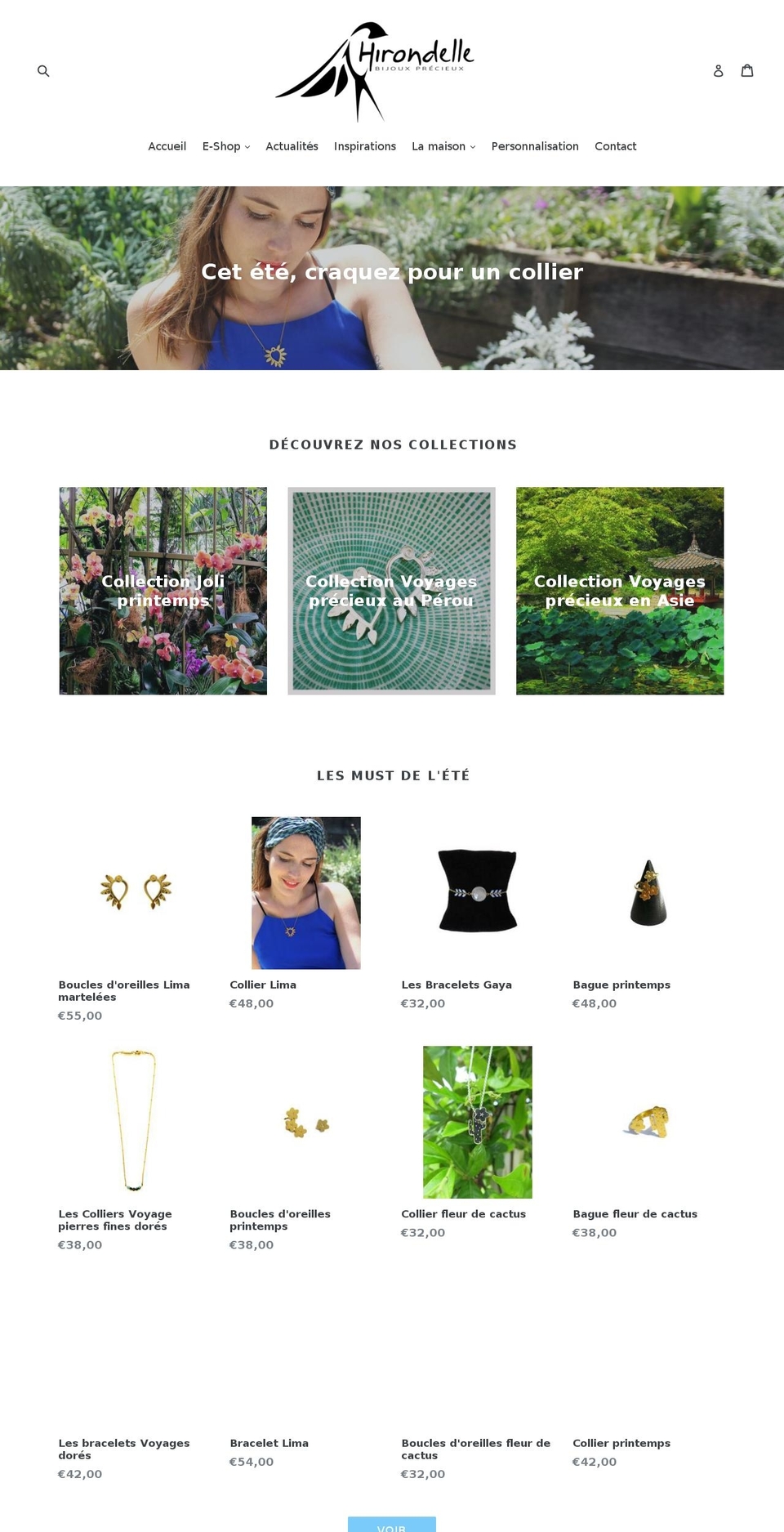 hirondelle-bijoux.fr shopify website screenshot