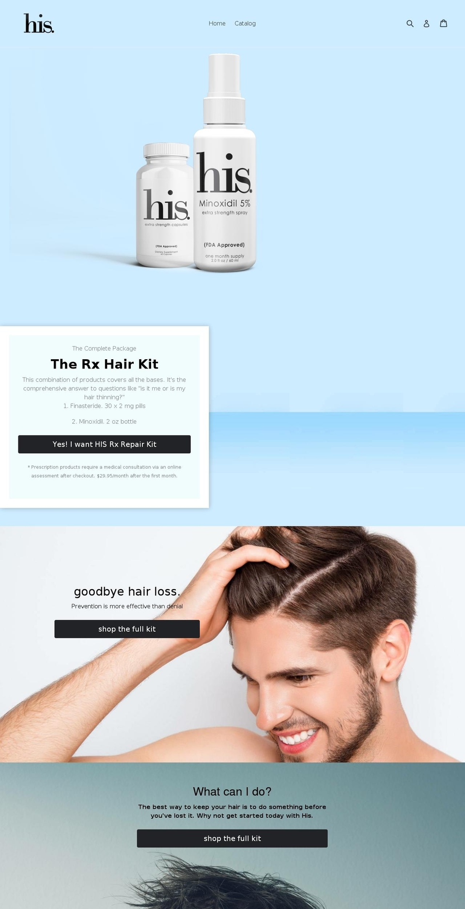 his-hair.com — Shopify storefront screenshot