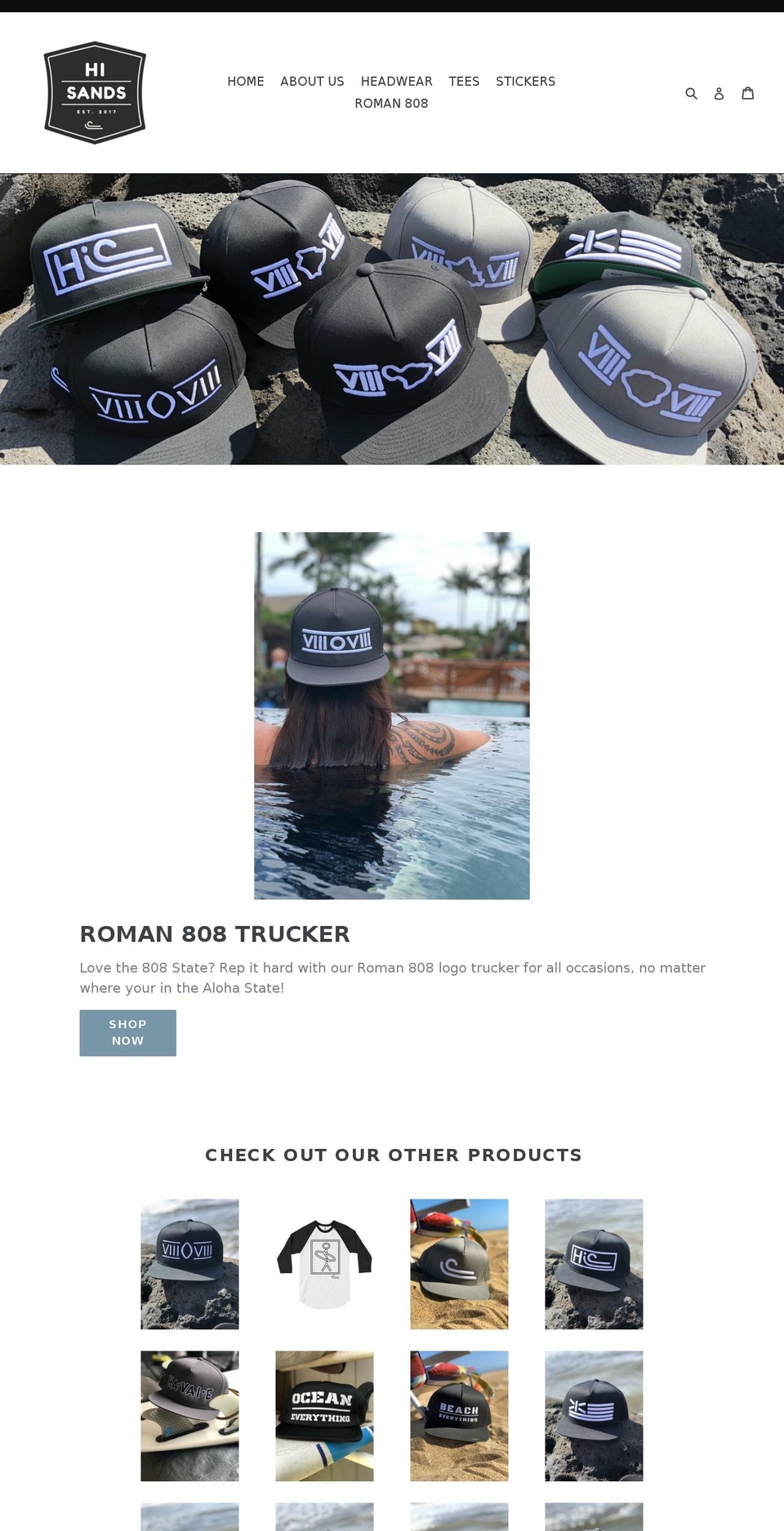hisands.com — Shopify storefront screenshot