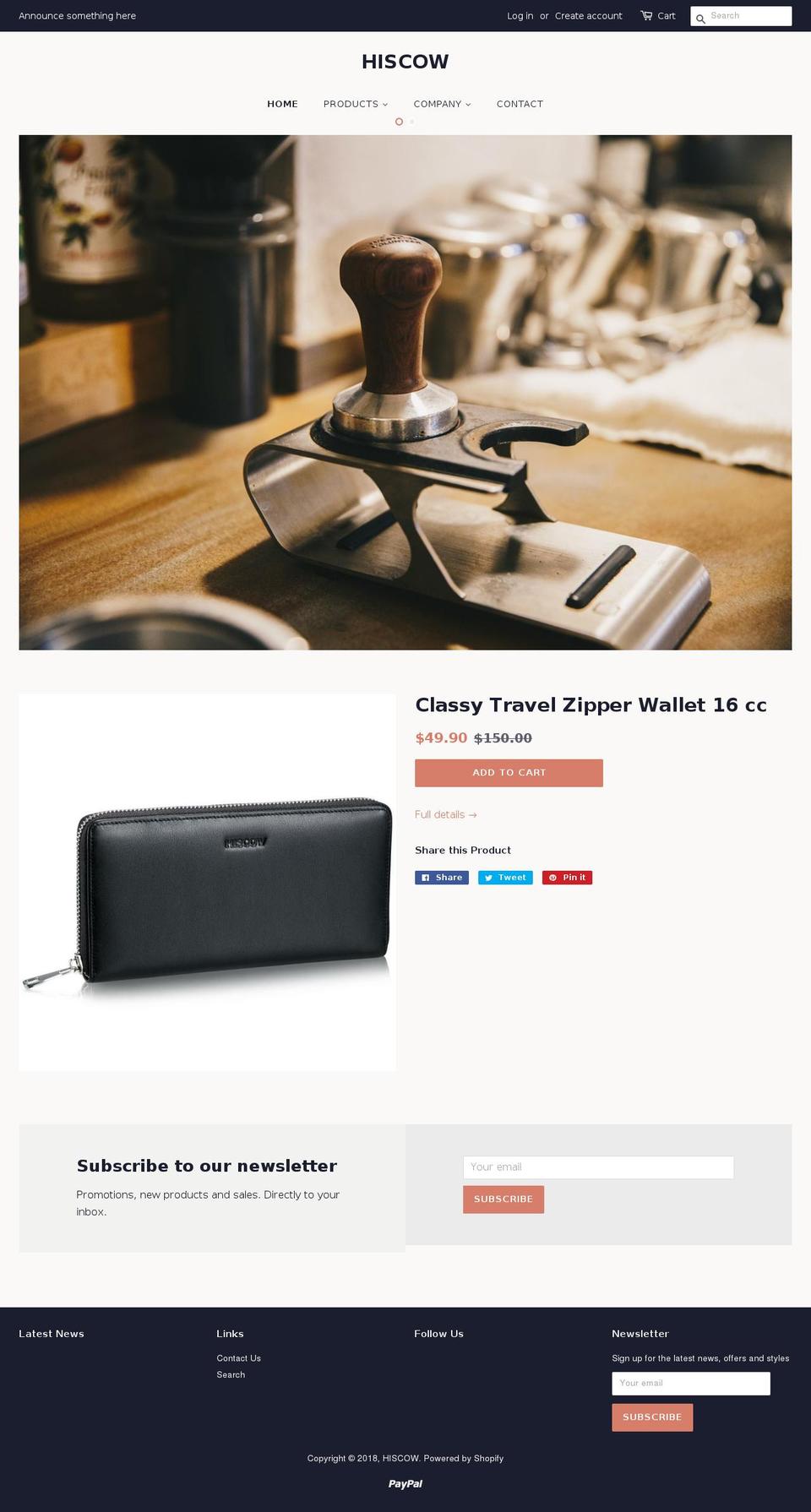 hiscow.com shopify website screenshot