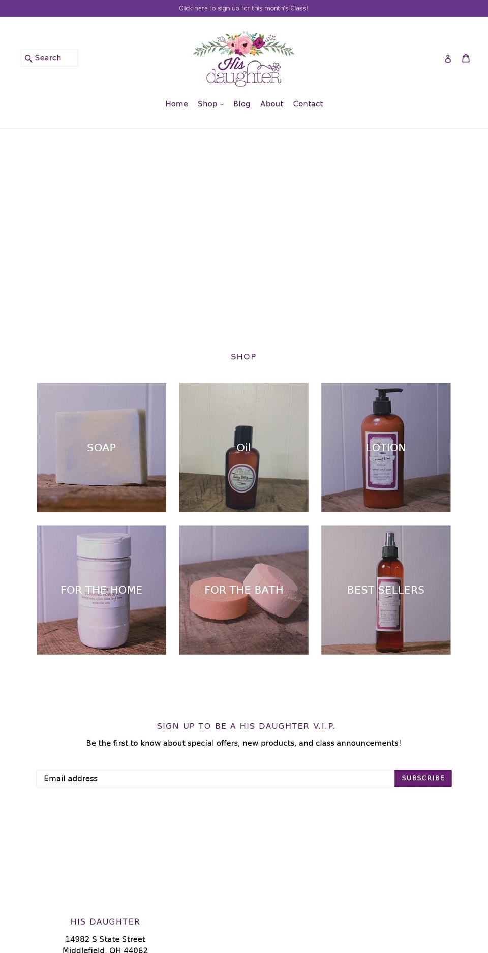 hisdaughtershop.com shopify website screenshot