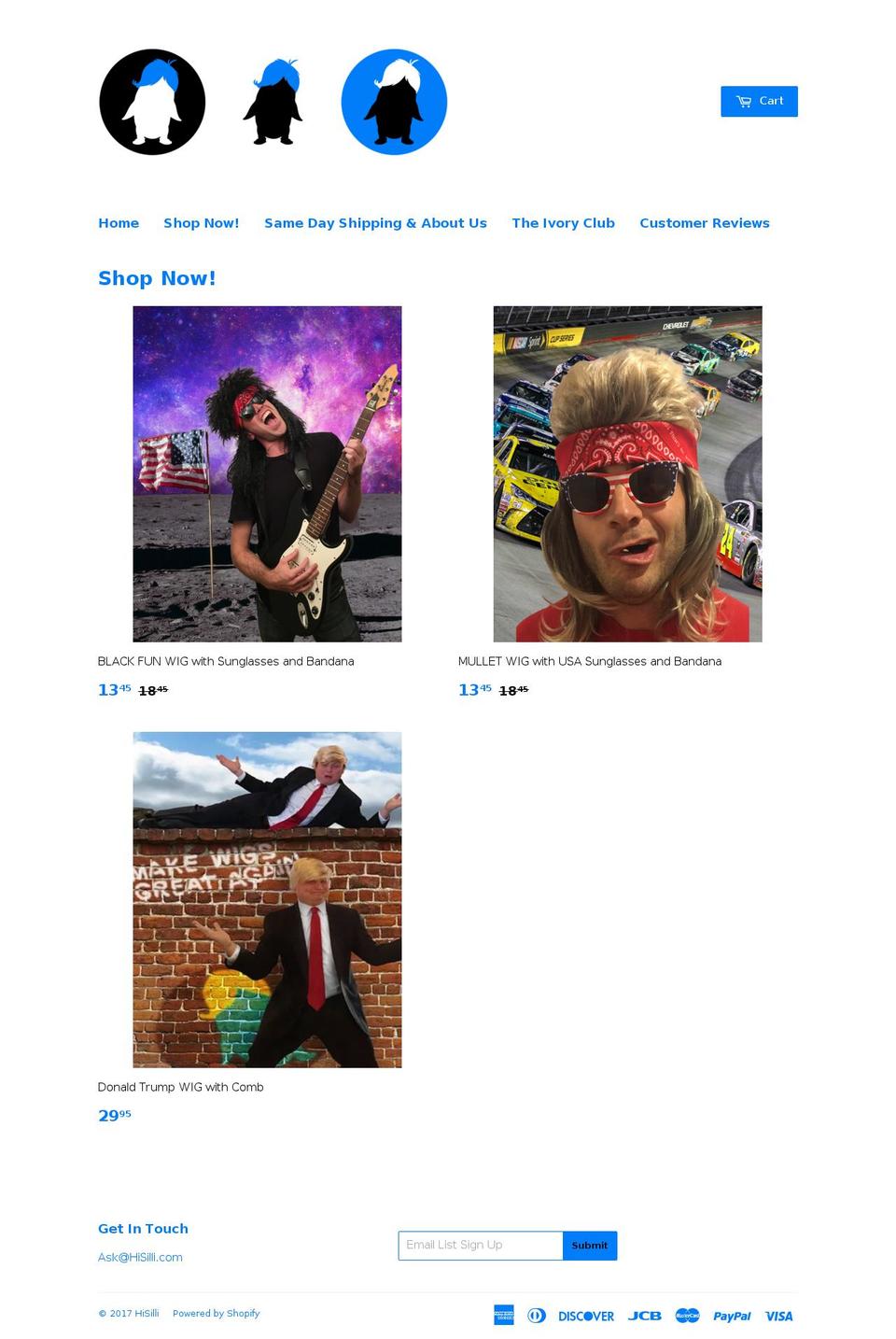 hisilly.com shopify website screenshot