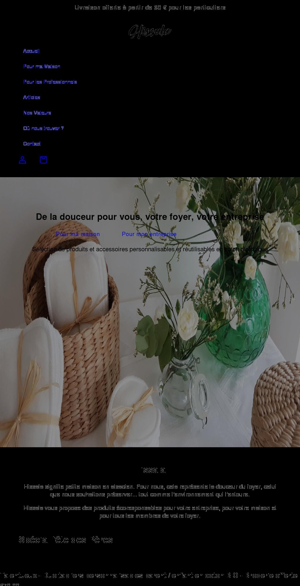 hissala.com shopify website screenshot