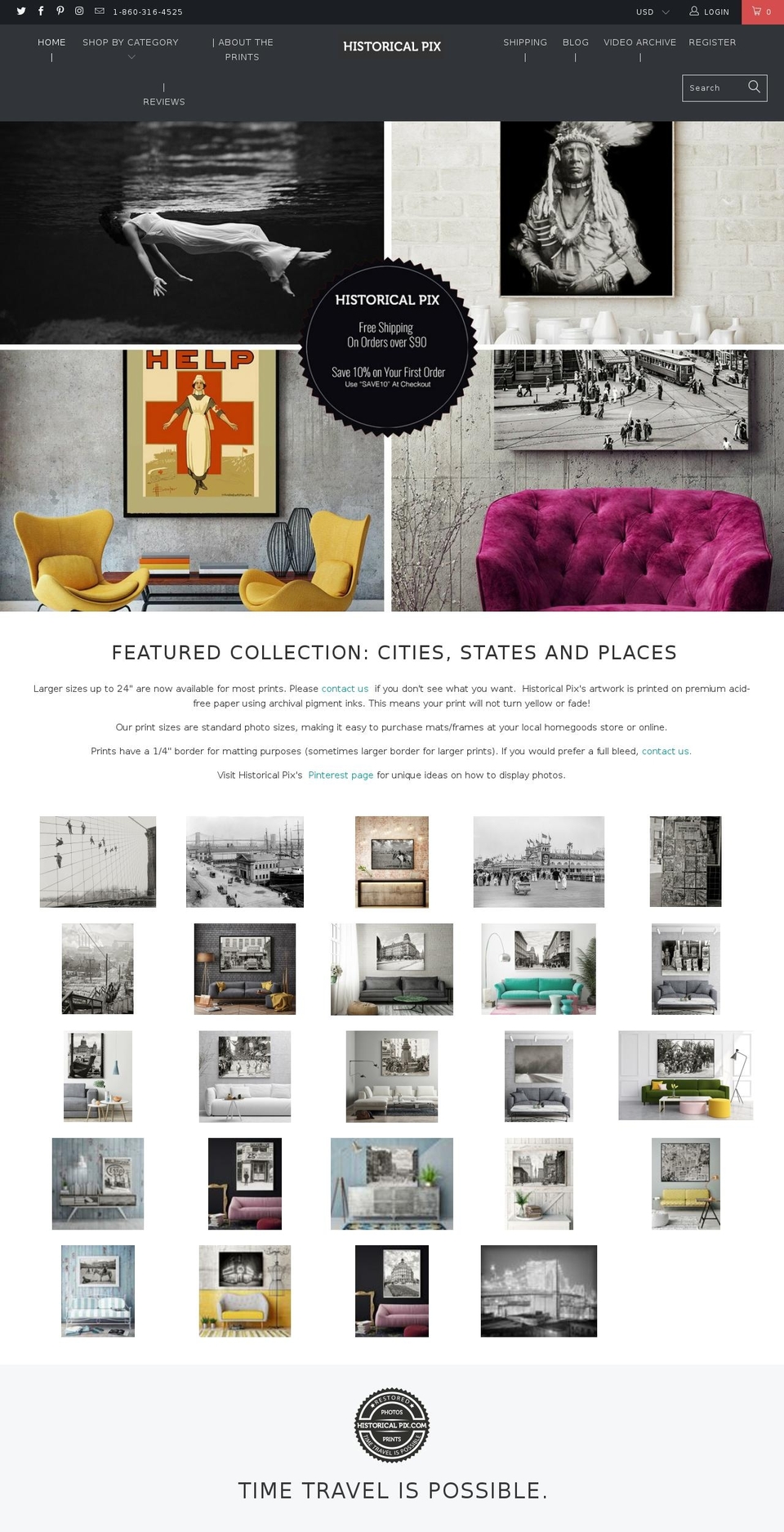 historicalpix.com shopify website screenshot
