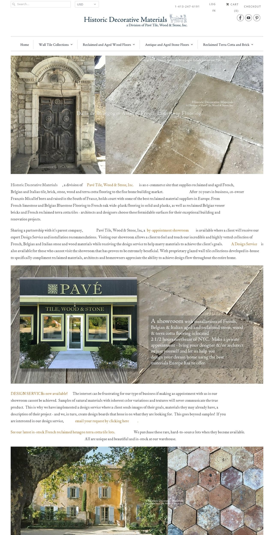 historicdecorativematerials.com — Shopify storefront screenshot