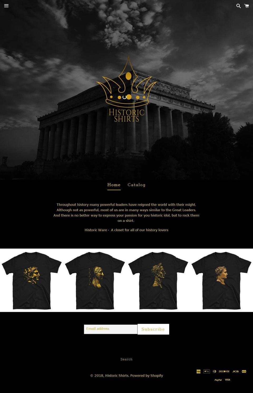 historicgear.com — Shopify storefront screenshot