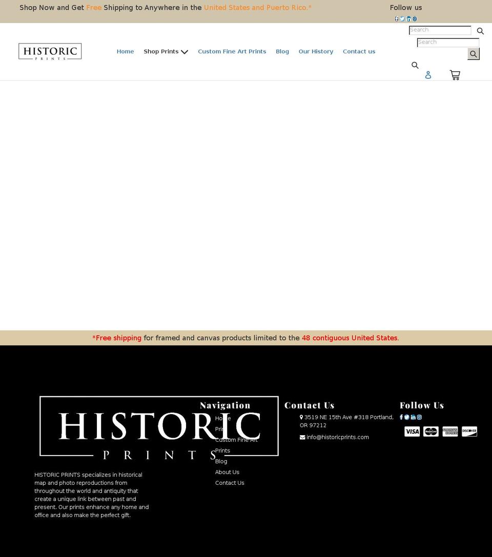 historicprints.com shopify website screenshot