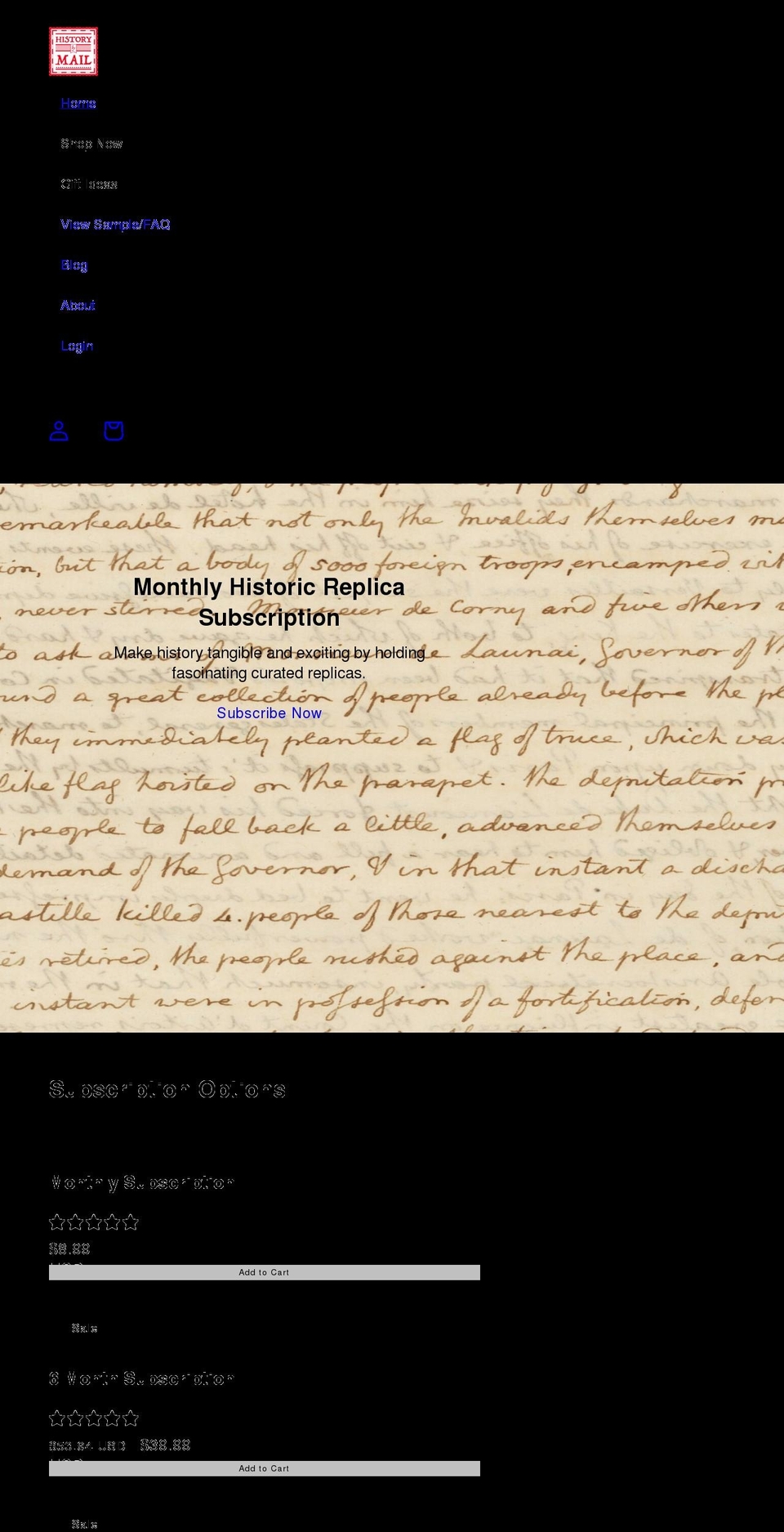 historybymail.com shopify website screenshot