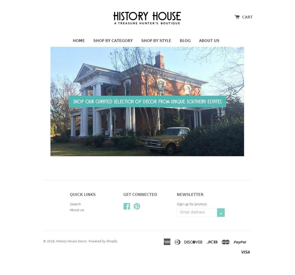 historyhousedecor.com — Shopify storefront screenshot