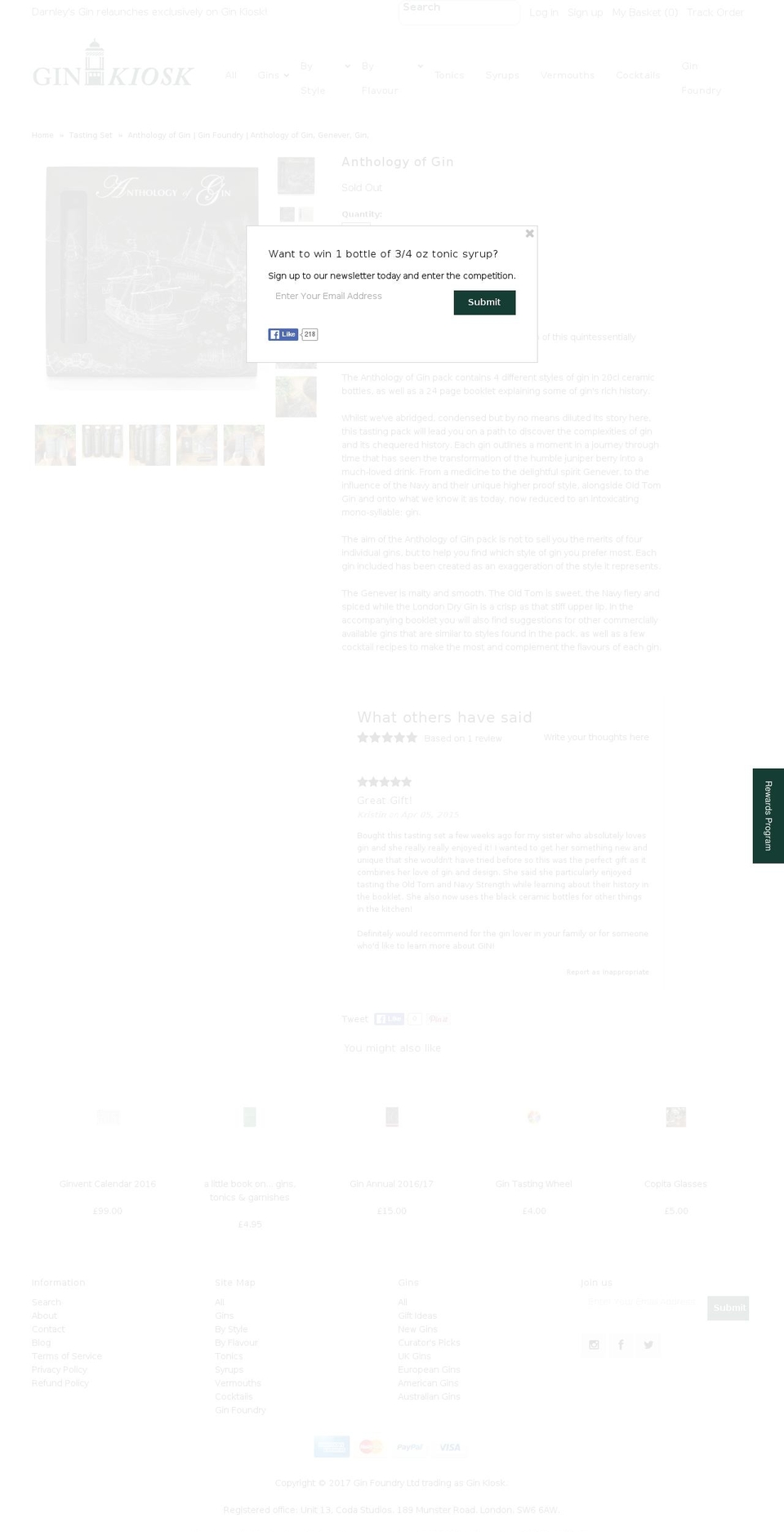 historyofgin.com shopify website screenshot