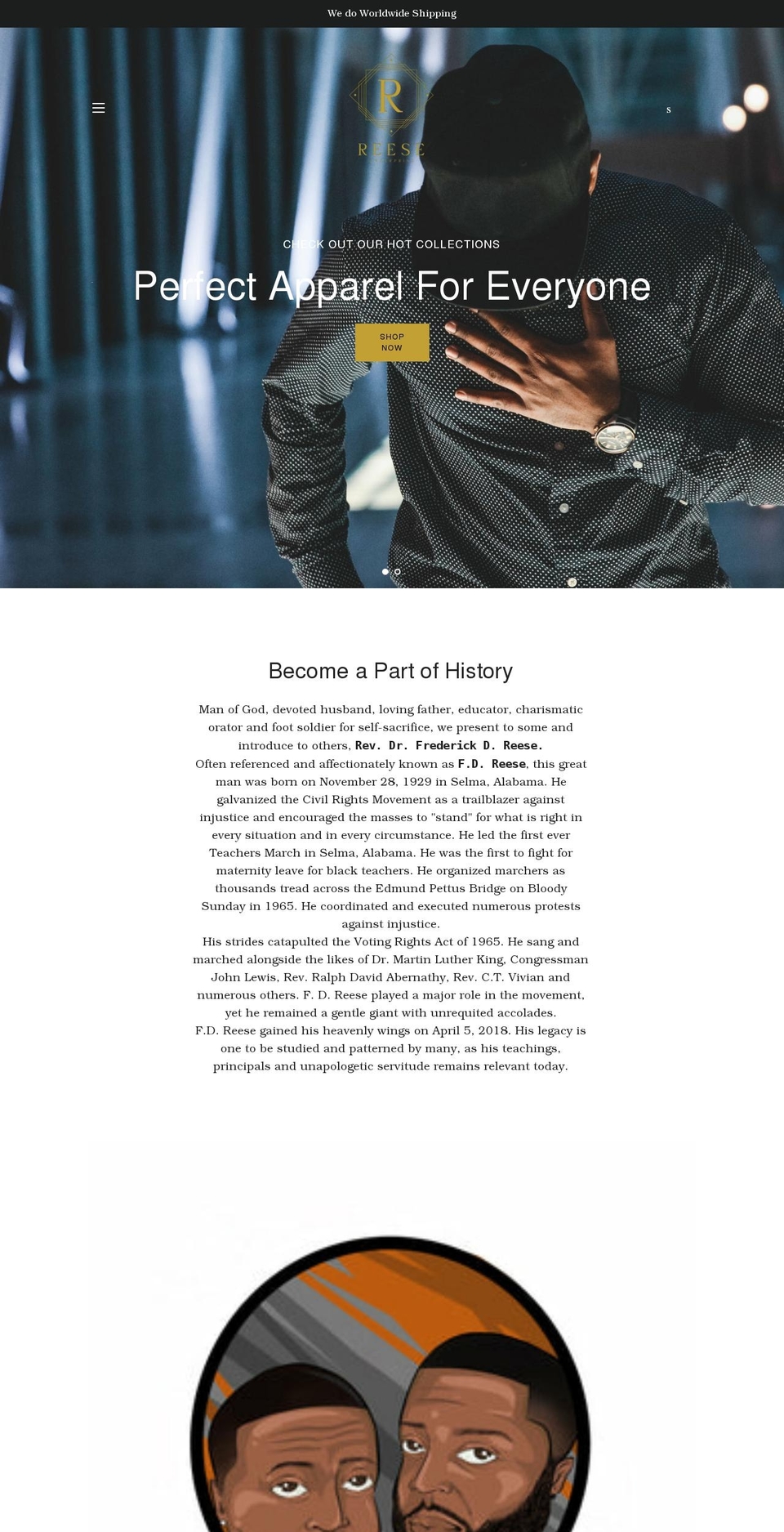 historyonapparel.com shopify website screenshot