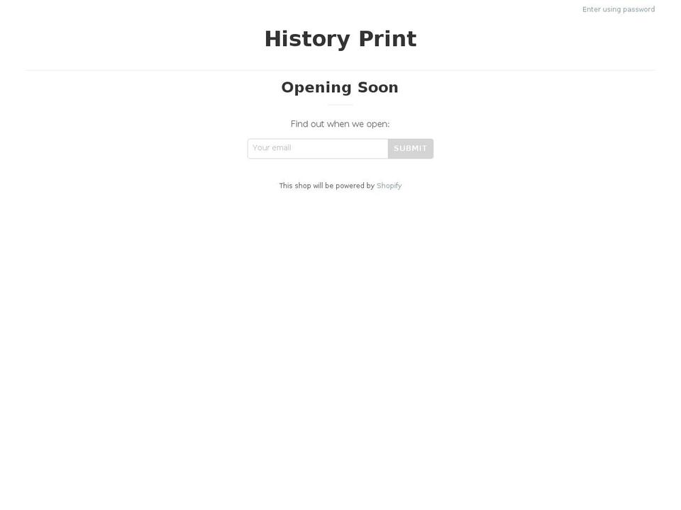 historyprint.com shopify website screenshot