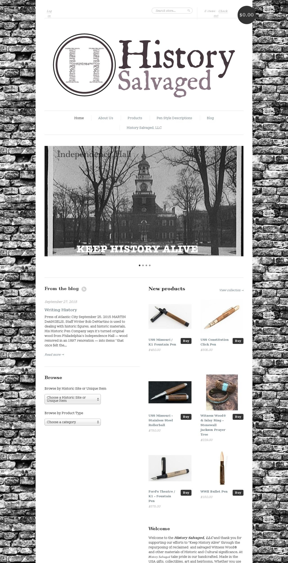 historysalvagedonline.com shopify website screenshot