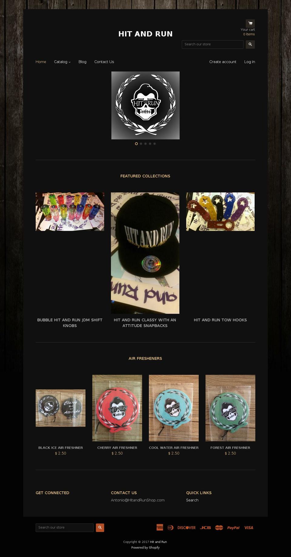 hitandrunshop.com shopify website screenshot