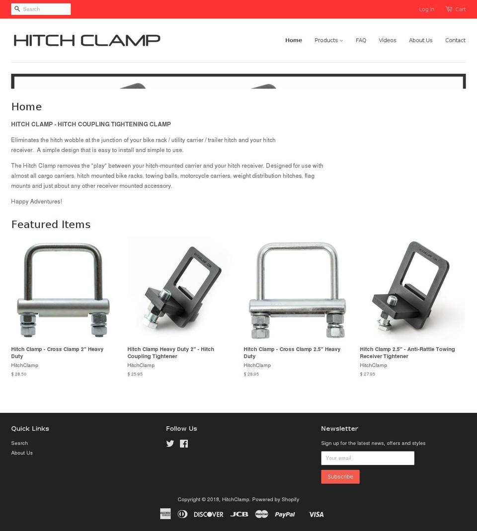 hitchclamp.com shopify website screenshot