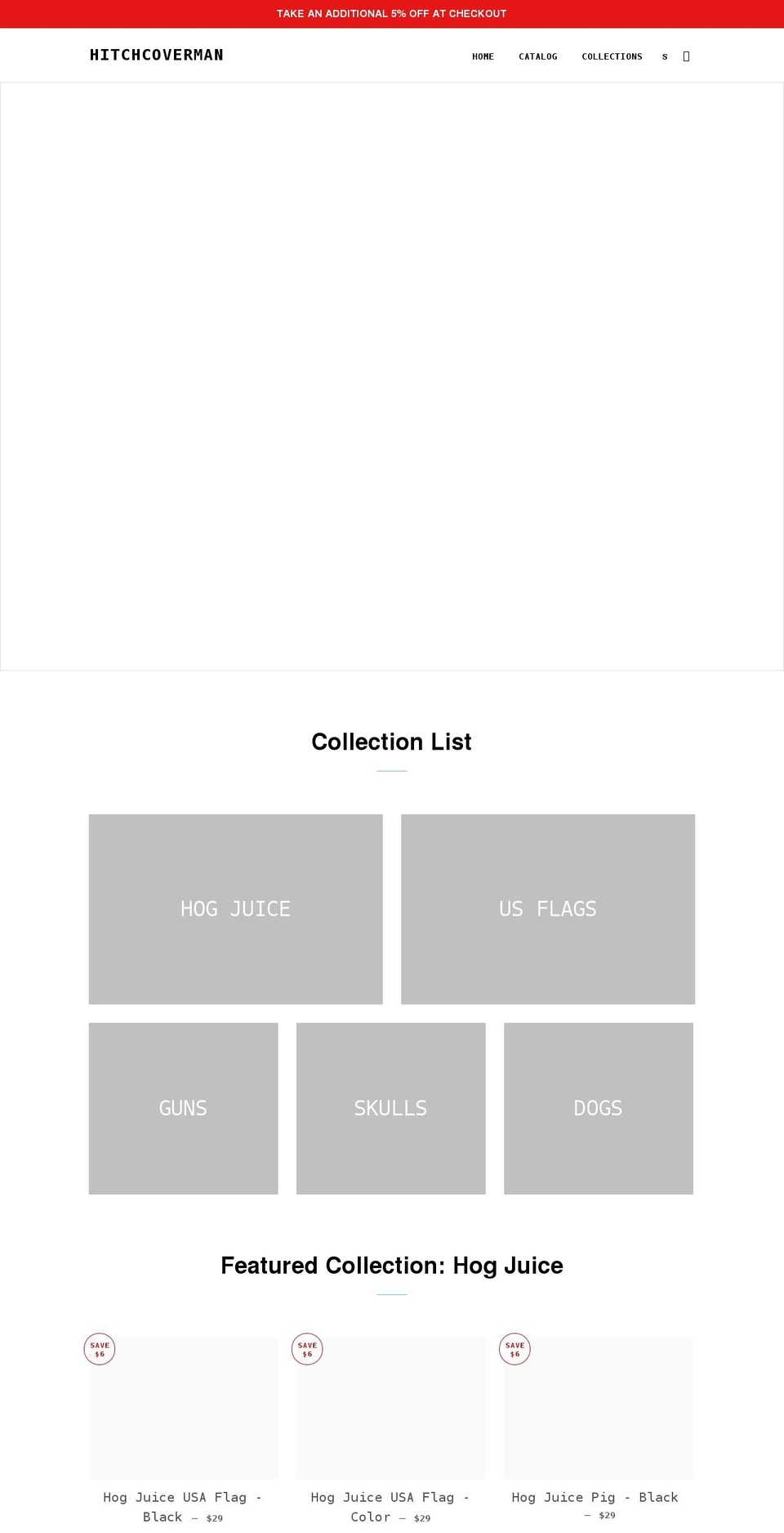 hitchcoverman.com shopify website screenshot