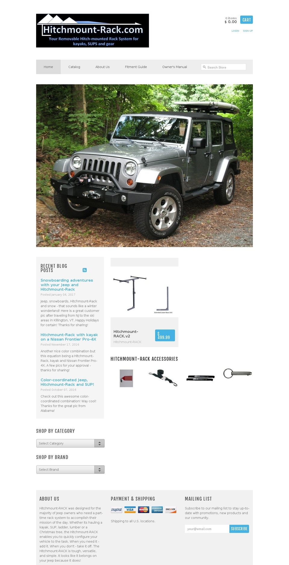 hitchmount-rack.com shopify website screenshot
