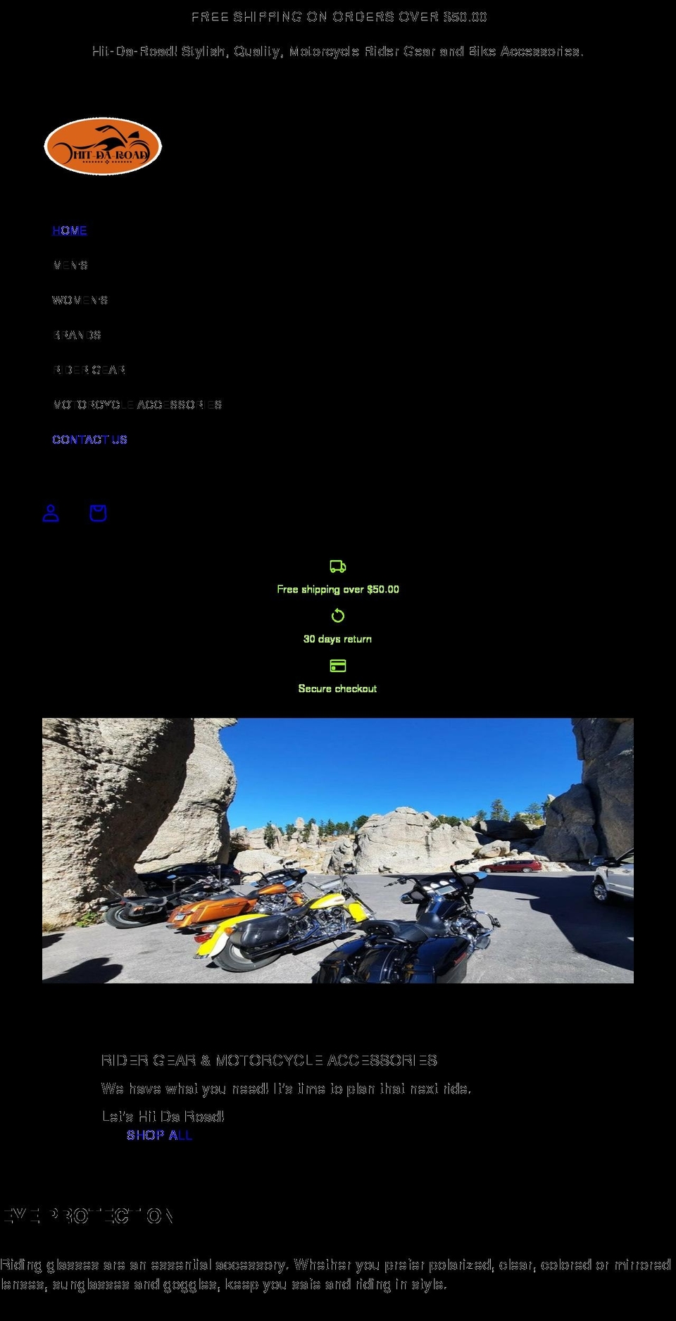 Copy of Ride Shopify theme site example hitdaroad.com