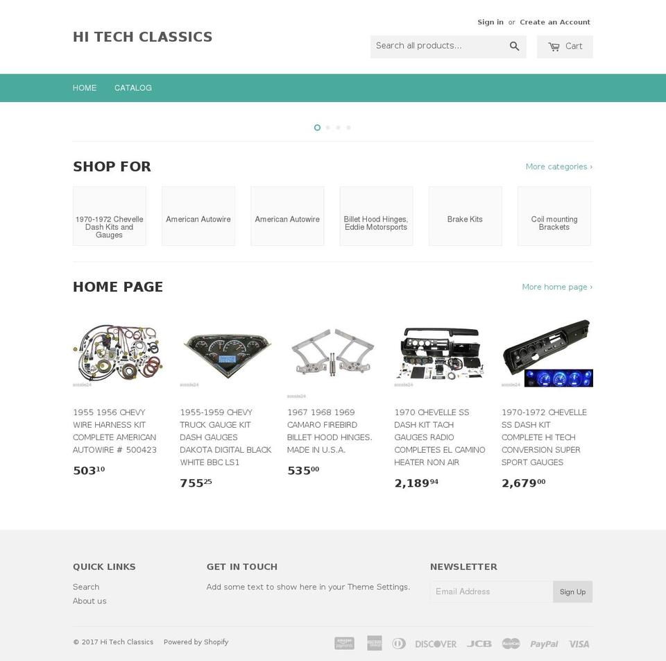 hitechclassics.com shopify website screenshot