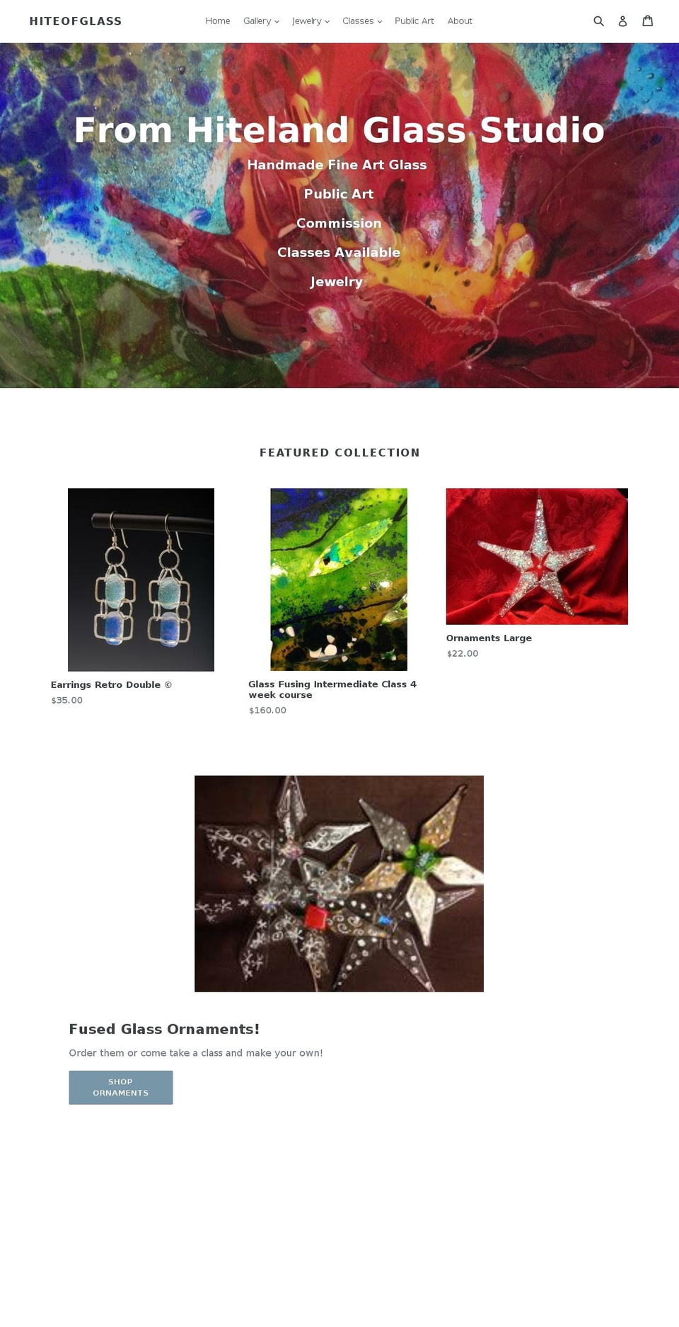 hiteofglass.com shopify website screenshot