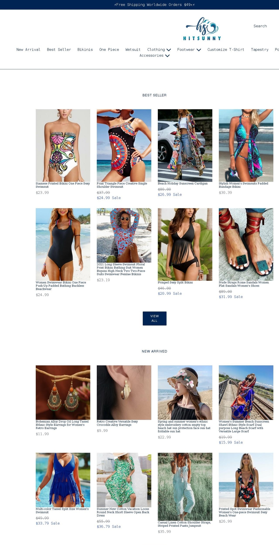 hitsunny.com shopify website screenshot