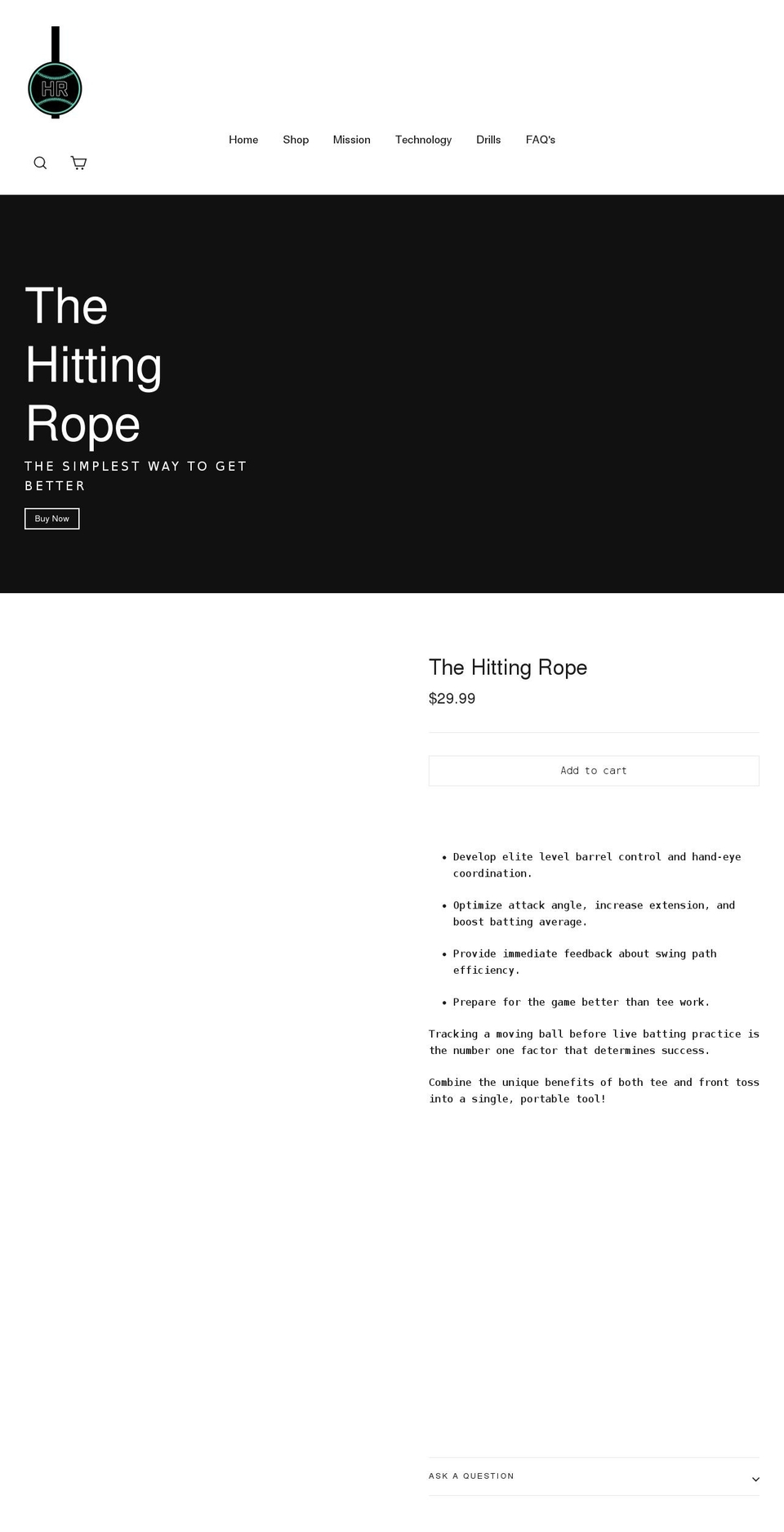 hittingrope.com shopify website screenshot