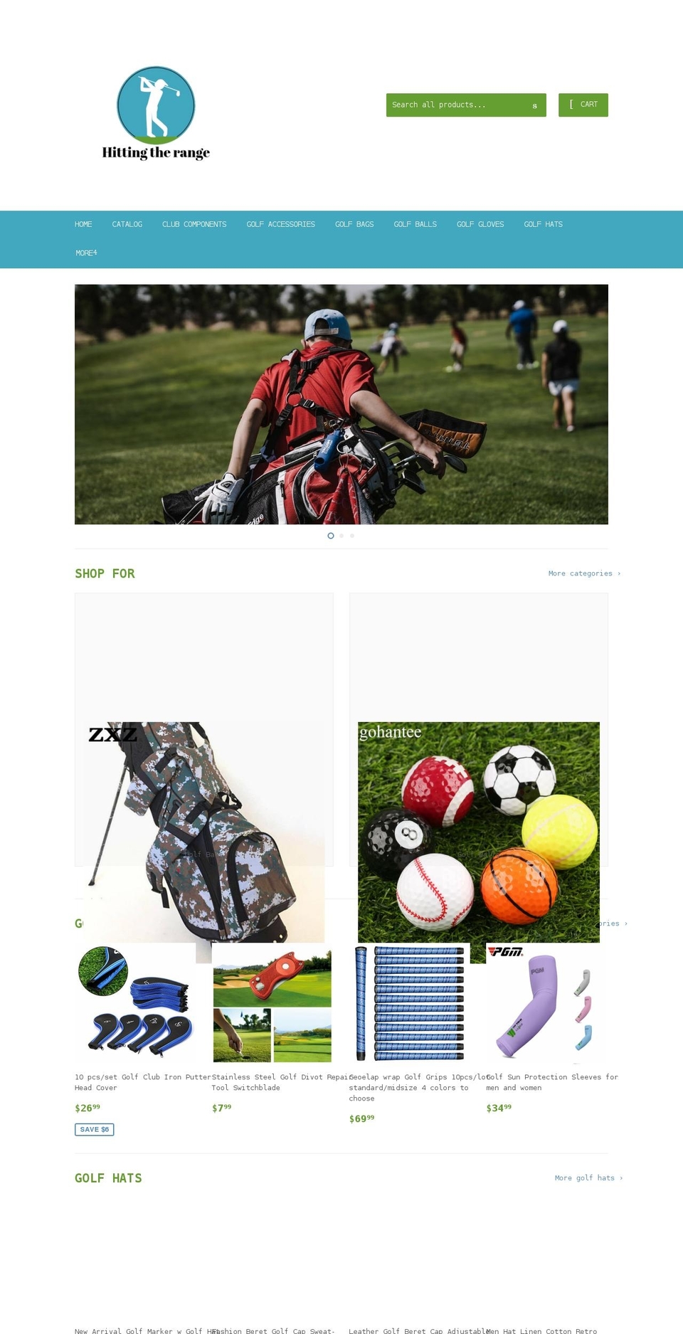 hittingtherange.com shopify website screenshot