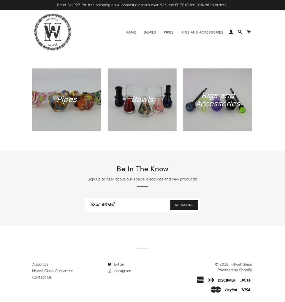 hitwellglass.com shopify website screenshot