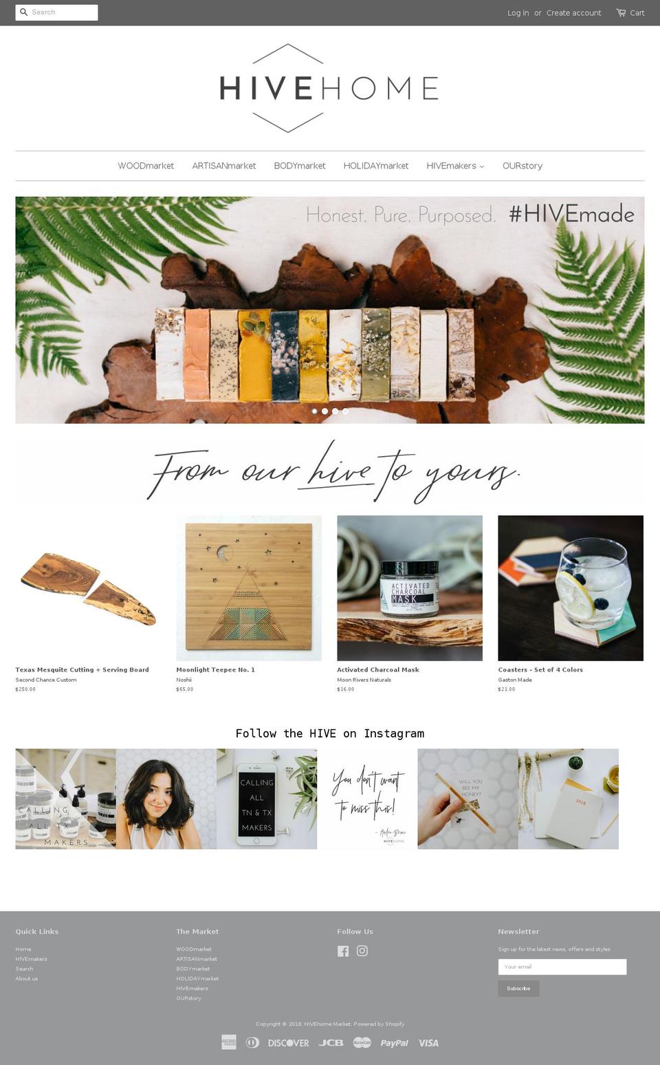 hivehomemarket.com shopify website screenshot