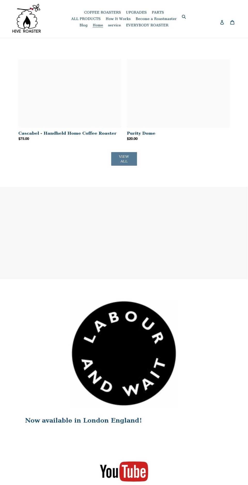 hiveroaster.com shopify website screenshot
