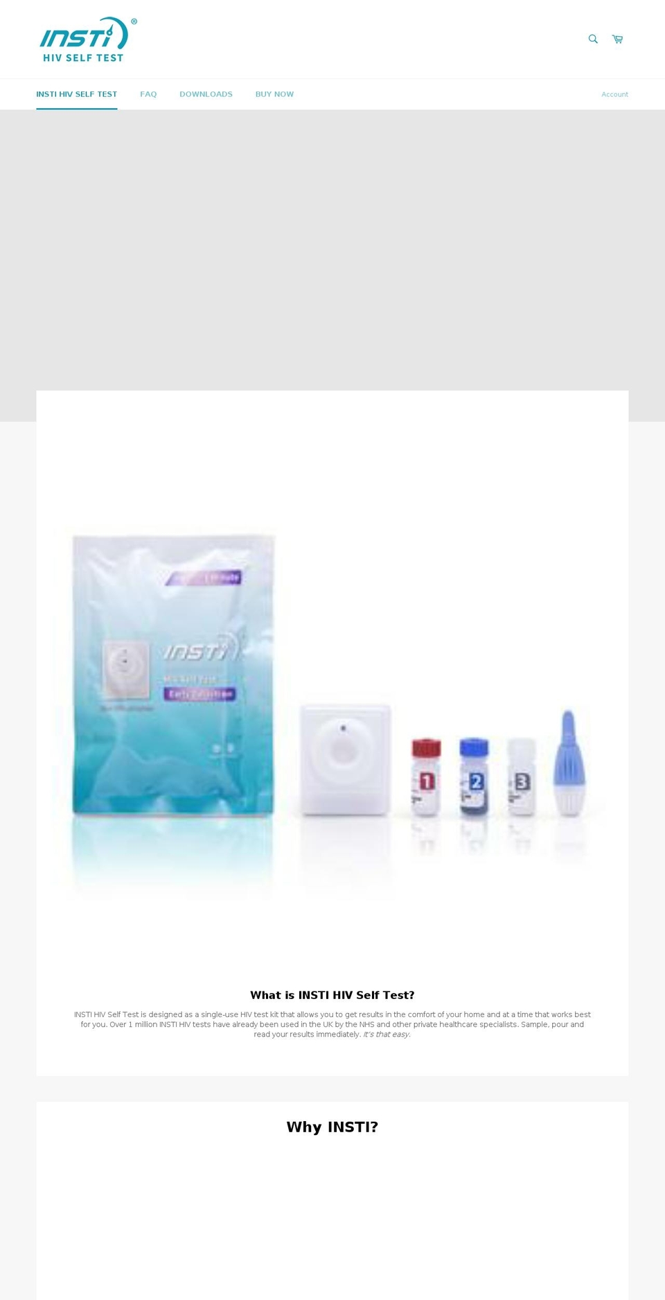hivhometest.com shopify website screenshot