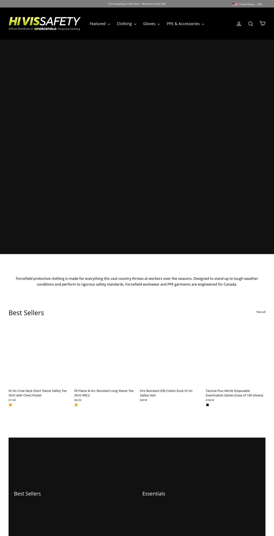 hivissafety.com — Shopify storefront screenshot
