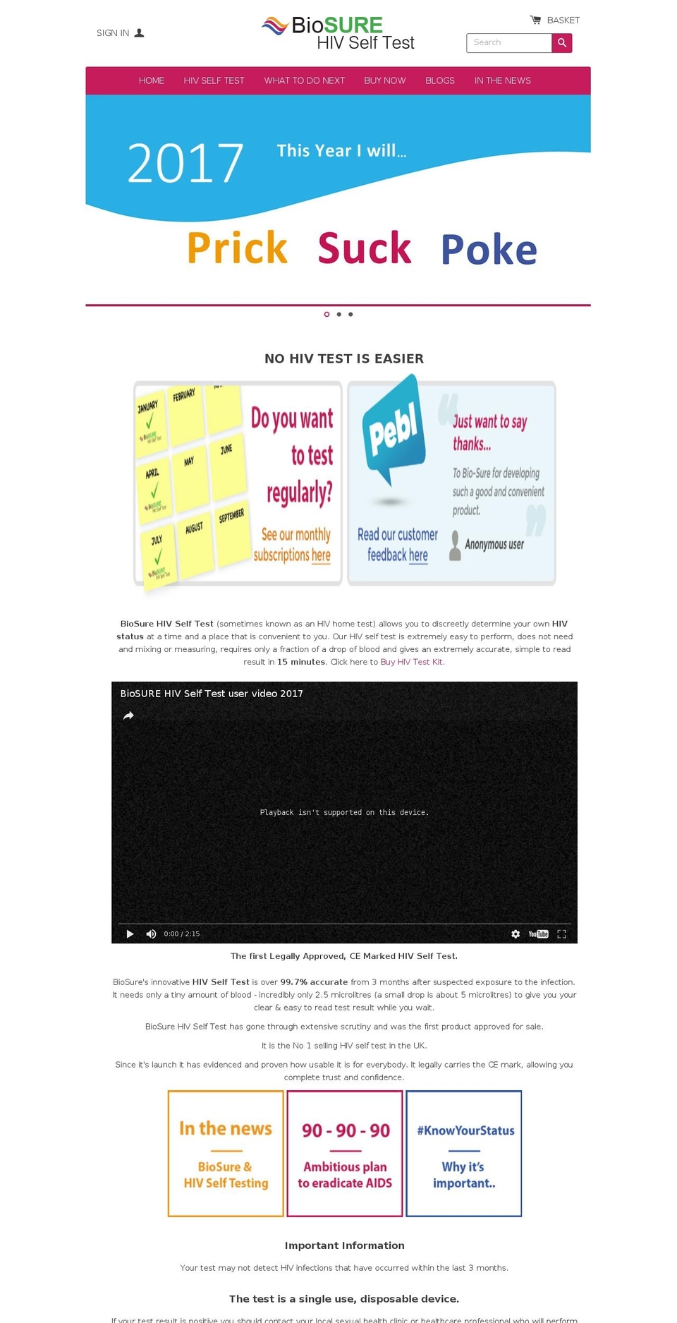 hivselftest.com shopify website screenshot