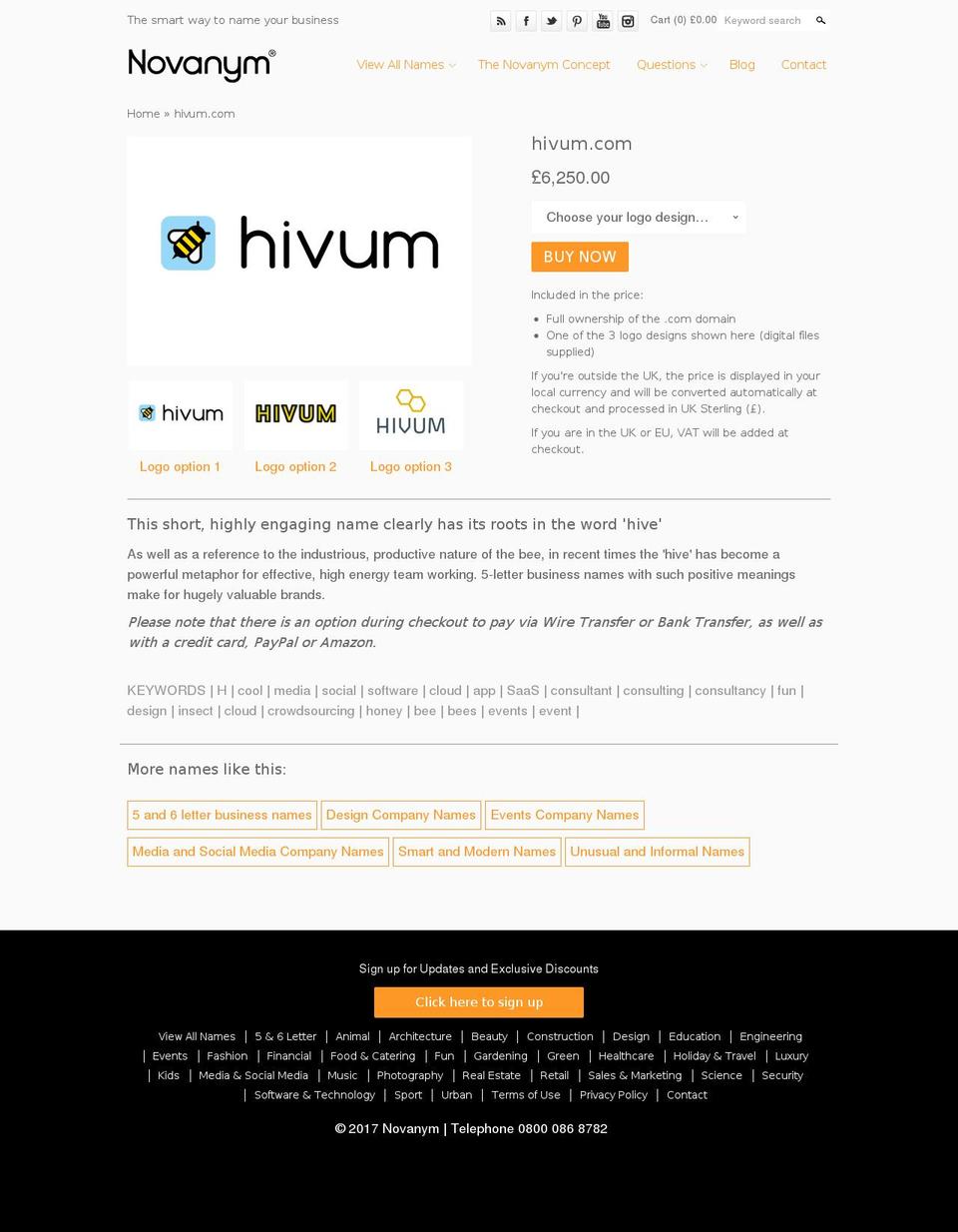hivum.com shopify website screenshot