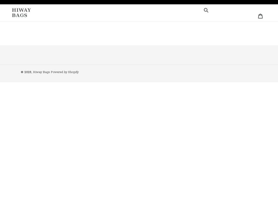 hiwaybags.com shopify website screenshot