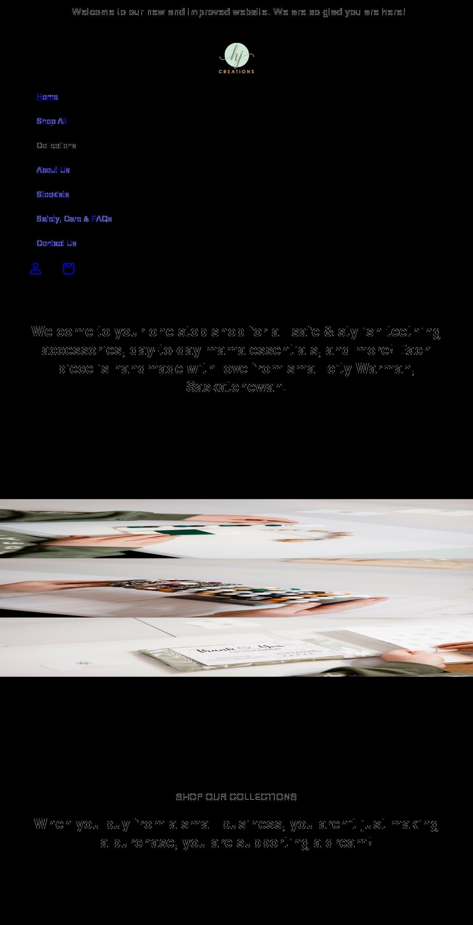 hjcreationssk.com shopify website screenshot