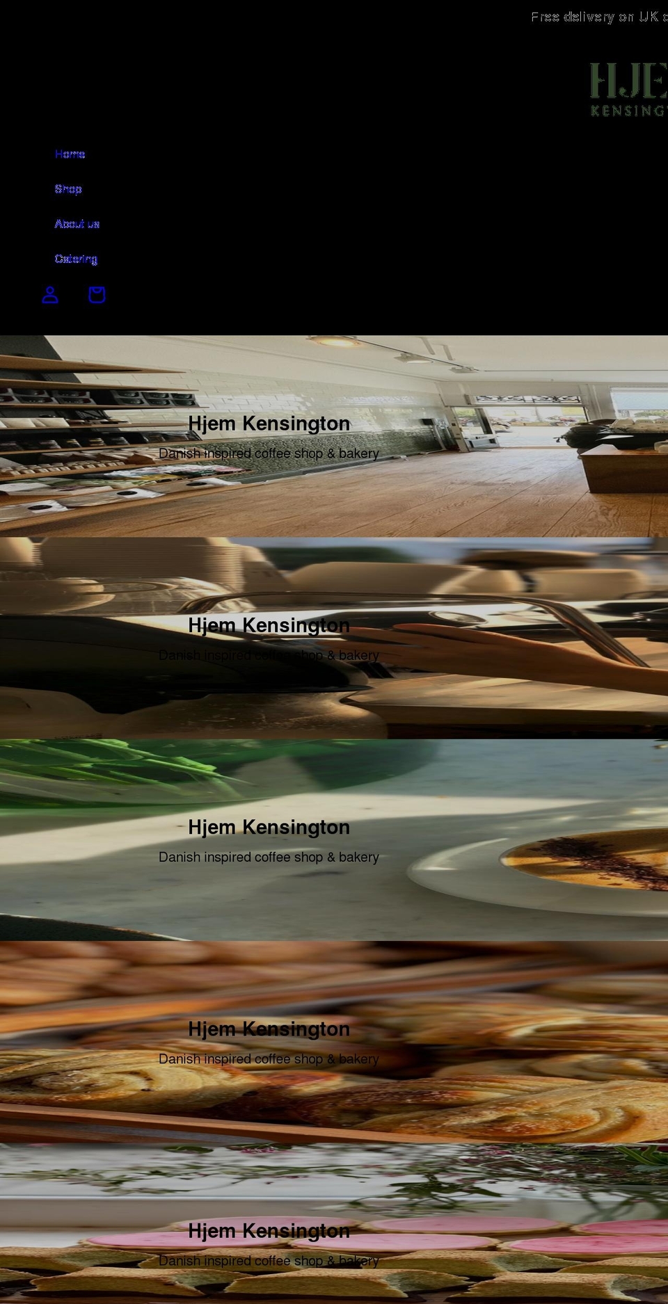 hjemkensington.com shopify website screenshot