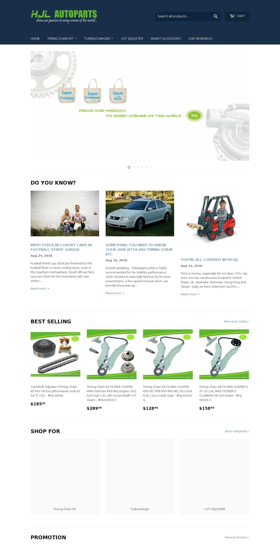 hjlautoparts.com shopify website screenshot