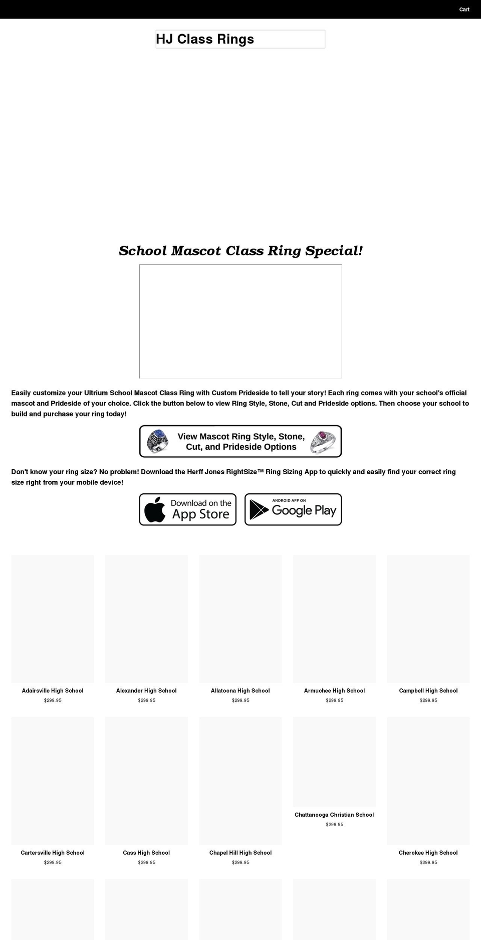hjringspecial.com shopify website screenshot