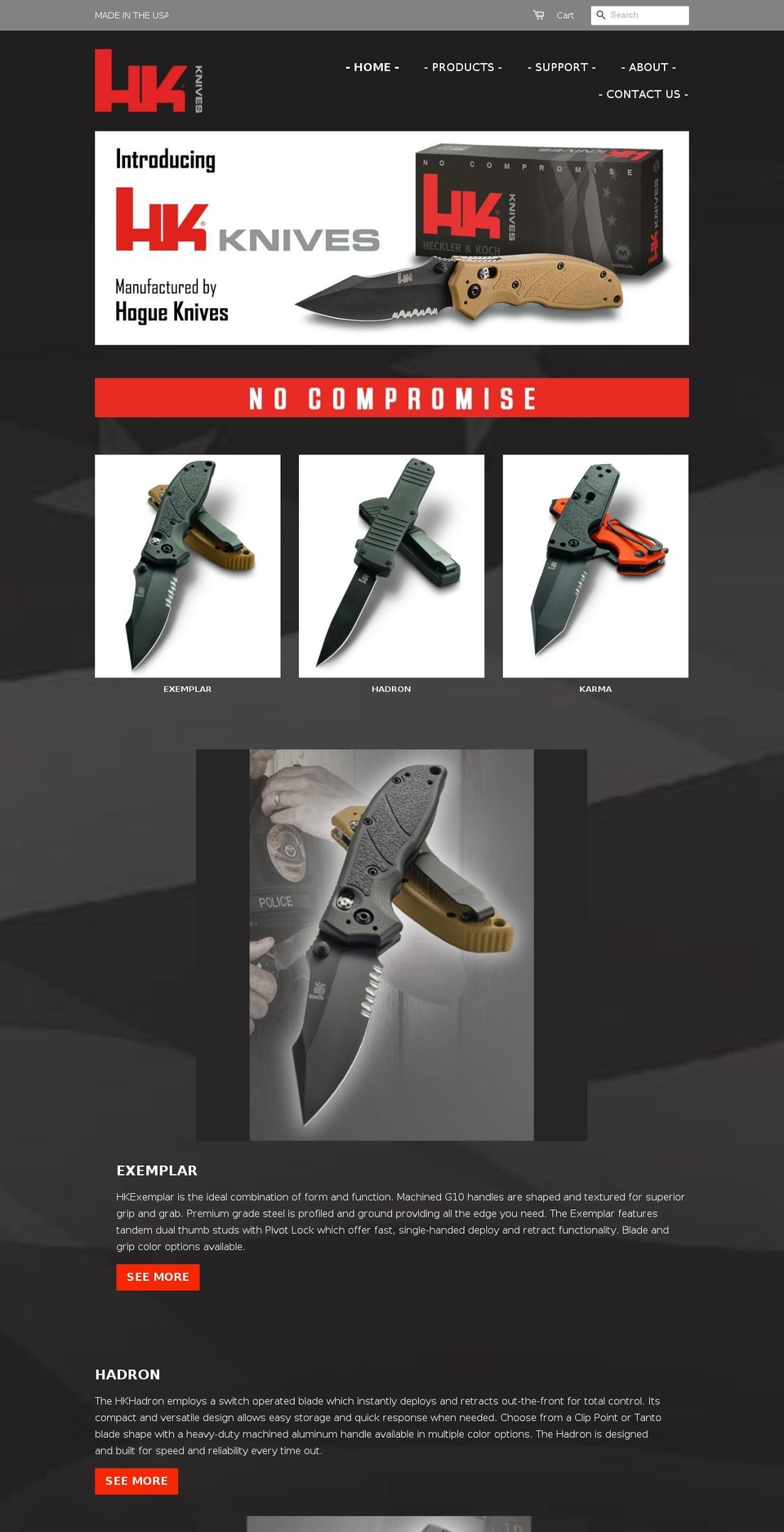 hk-knives.net shopify website screenshot