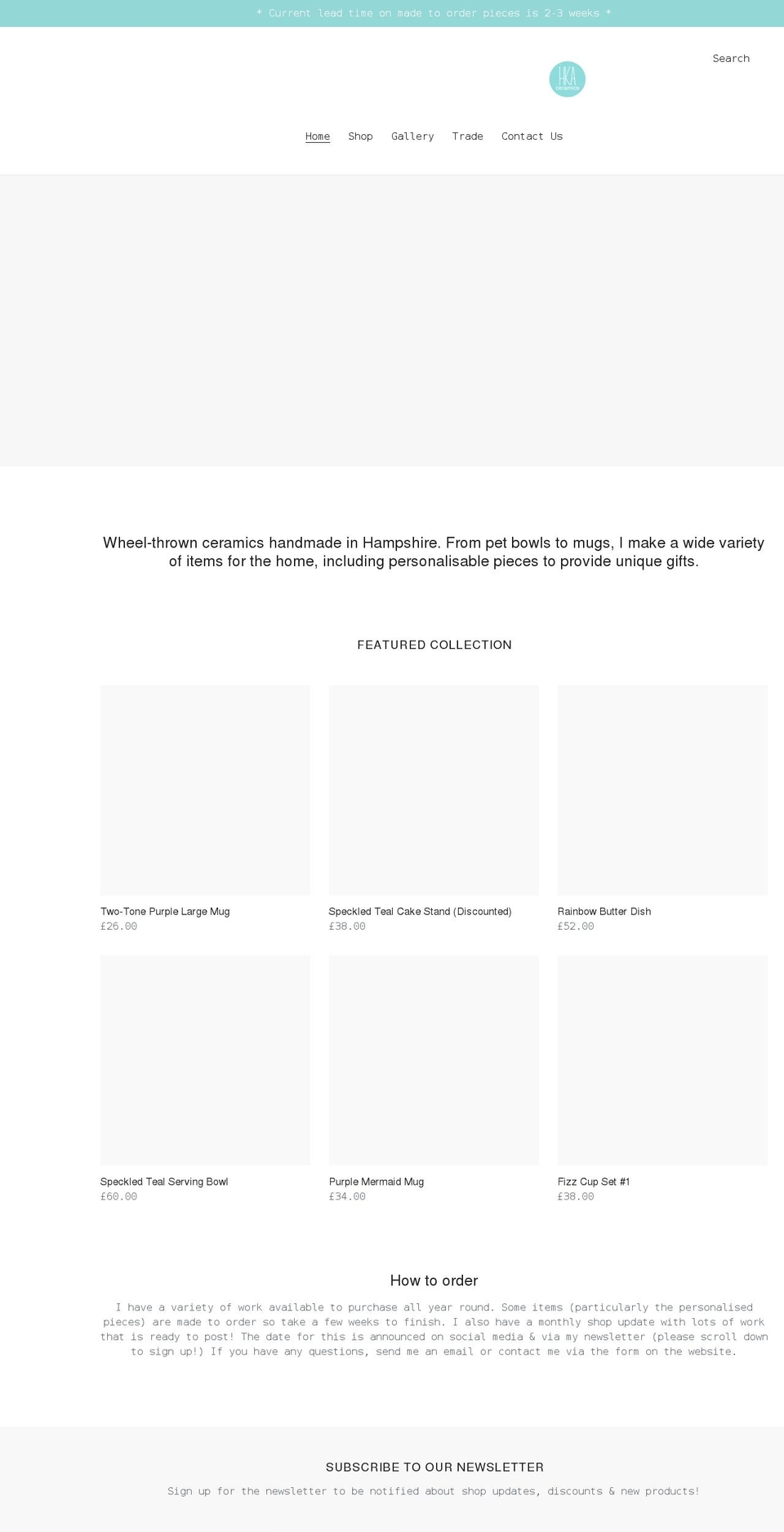 hkaceramics.com shopify website screenshot