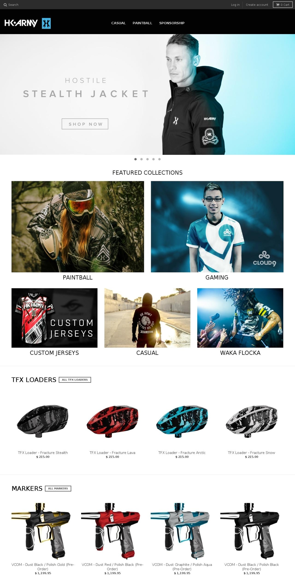 hkarmy.com shopify website screenshot