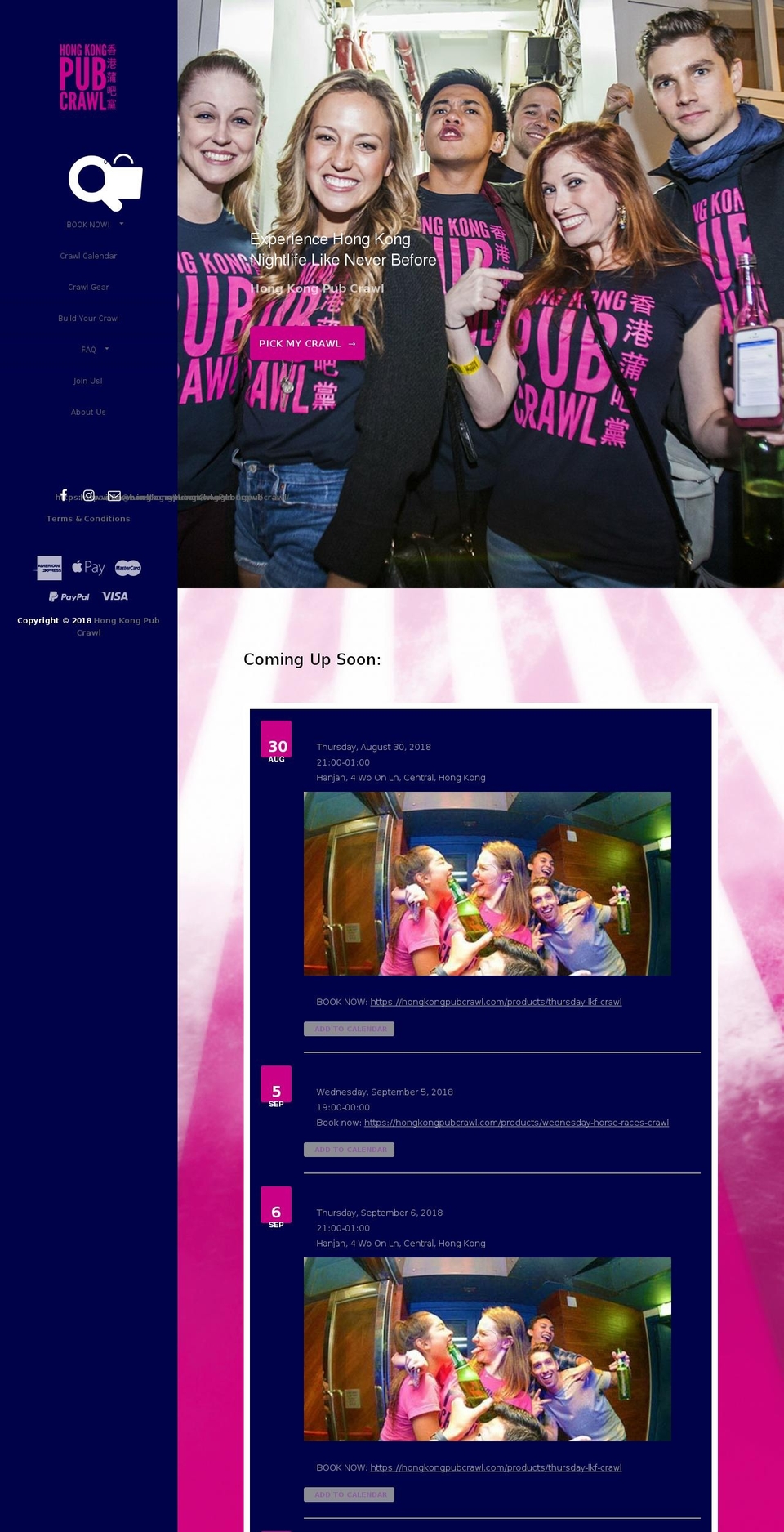 hkpubcrawl.com — Shopify storefront screenshot