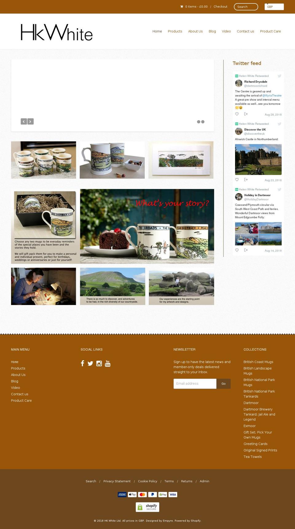 hkwhite.com — Shopify storefront screenshot