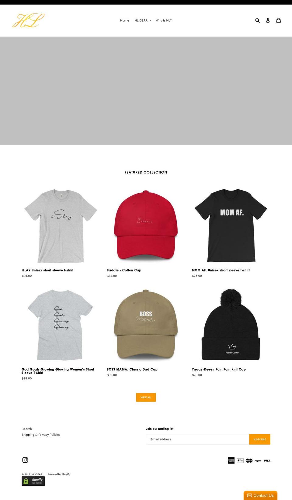 hl-gear.com shopify website screenshot