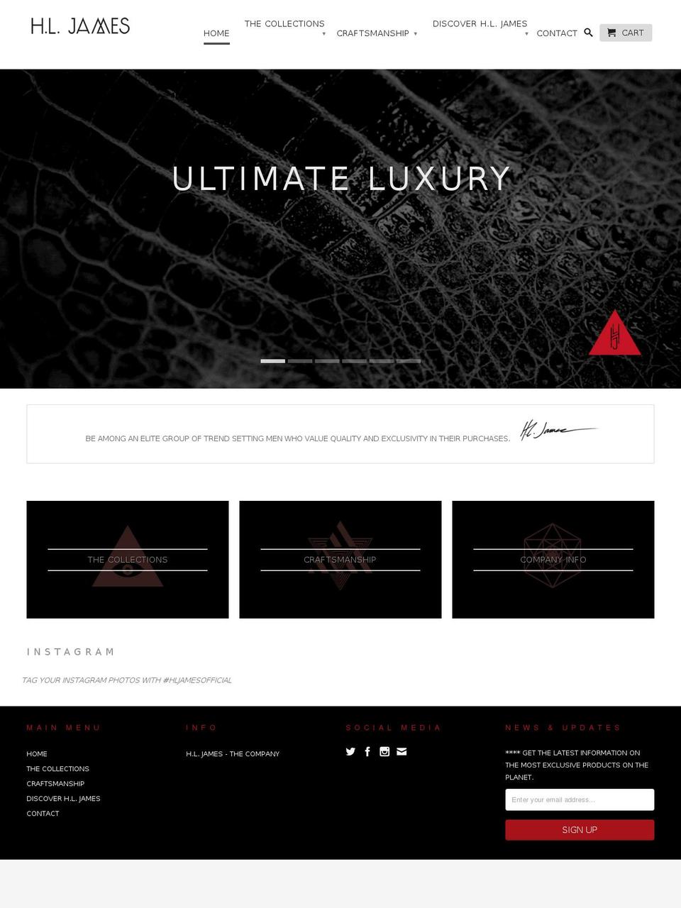hlancasterjames.com shopify website screenshot