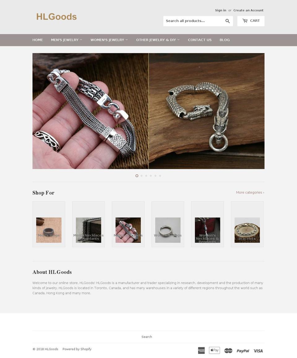 hlgoods.com — Shopify storefront screenshot